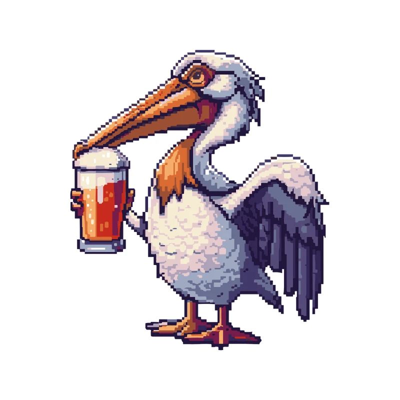 Pelikan Vogel Pixel Bier