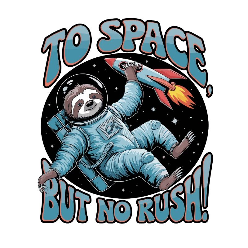Cozy space trip with sloth astronaut