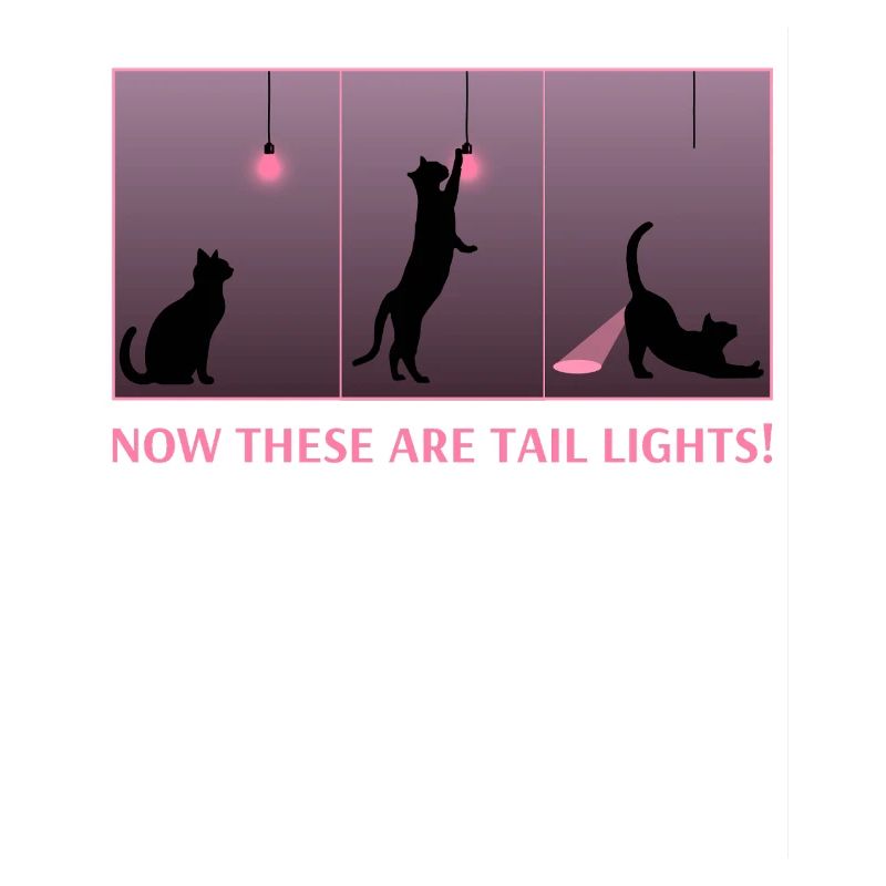 Funny Cat Eating Lightbulb Glowing Butt Tail Light
