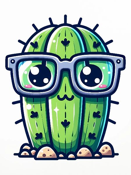 Kaktus mit Brille