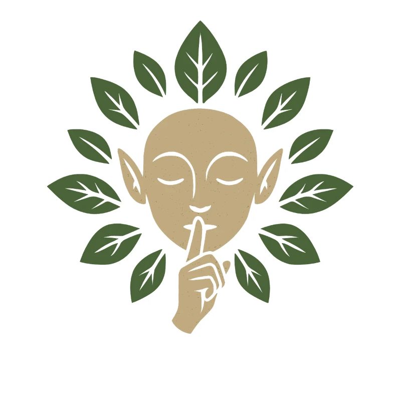 Elfin silence surrounded with leaves