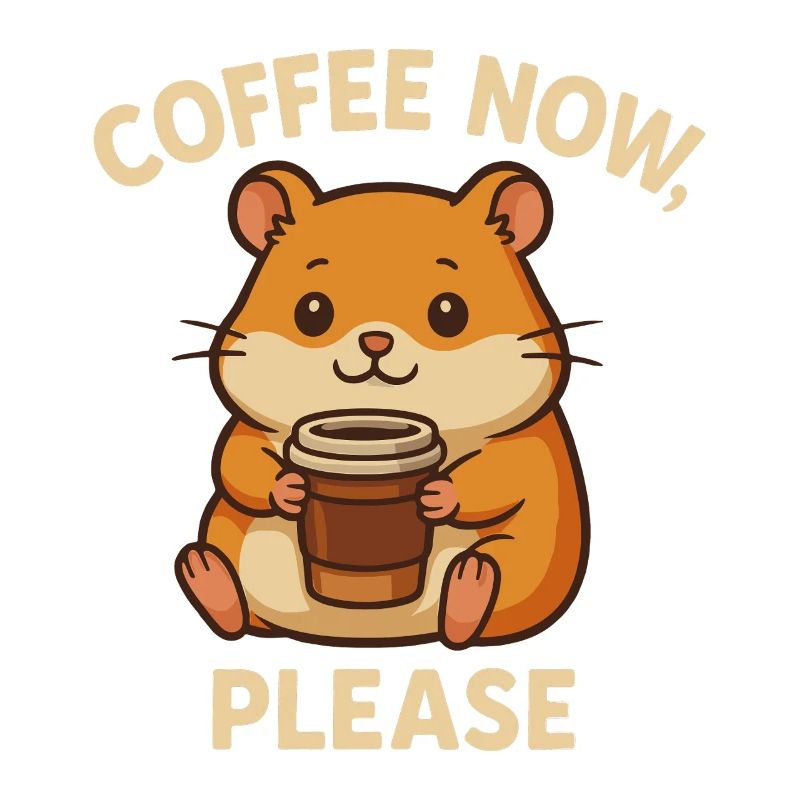 Coffee Now Please Cute Hamster
