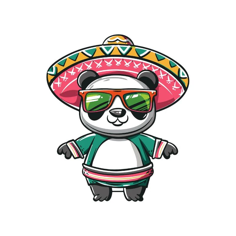 Panda Comic Funny Sombrero