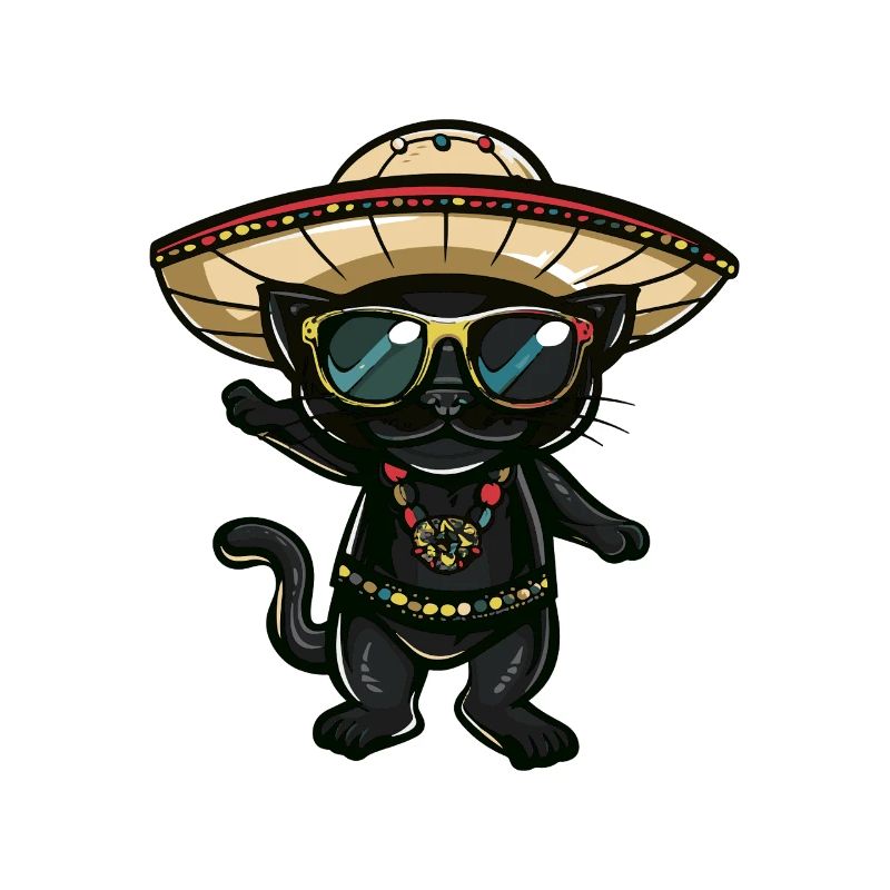 Panther Comic Funny Sombrero