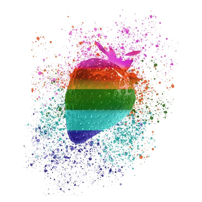 Erdbeere,bunt, popart, graffiti,Regenbogen,LGBT