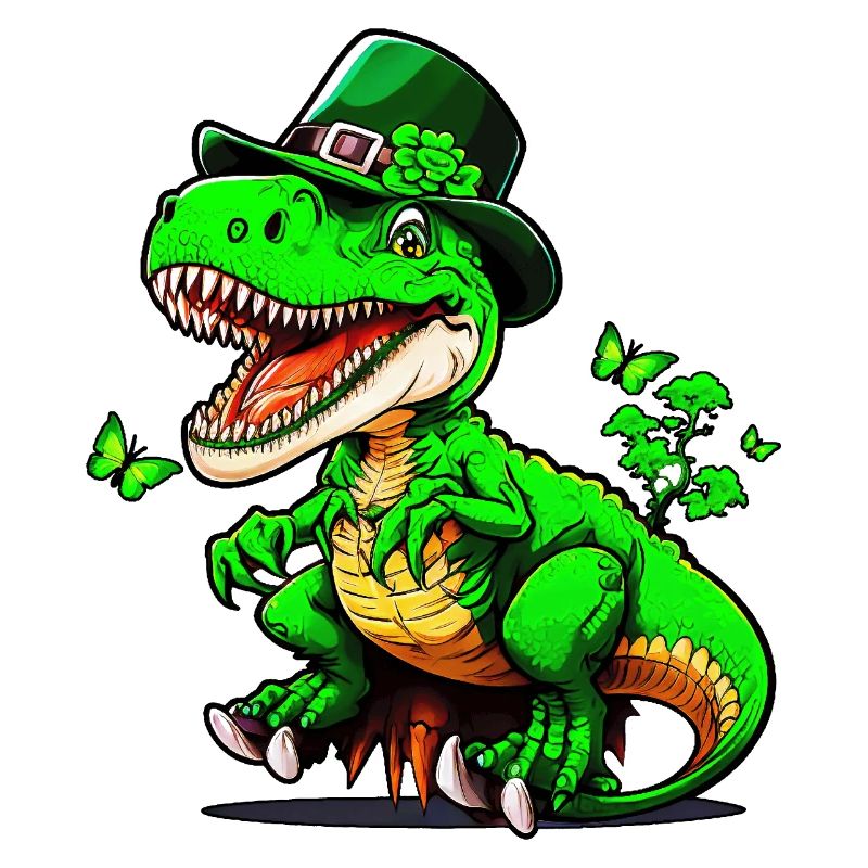 St. Patrick Day T-Rex Dinosaur with Hat