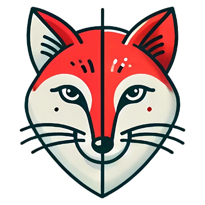 Geometric Split Fox Illustration
