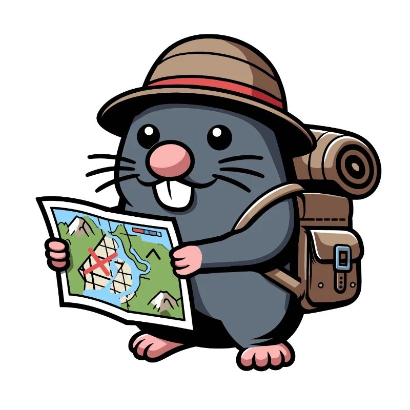 Hiker Mole Map Hiking Hat Backpack