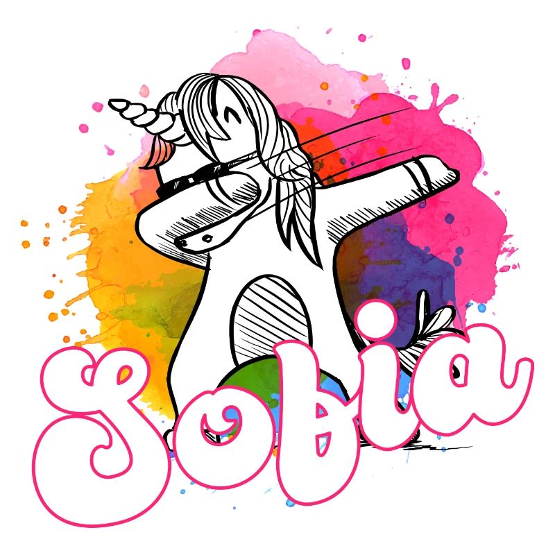 SOFIA - Schöner Name mit dabbing Einhorn