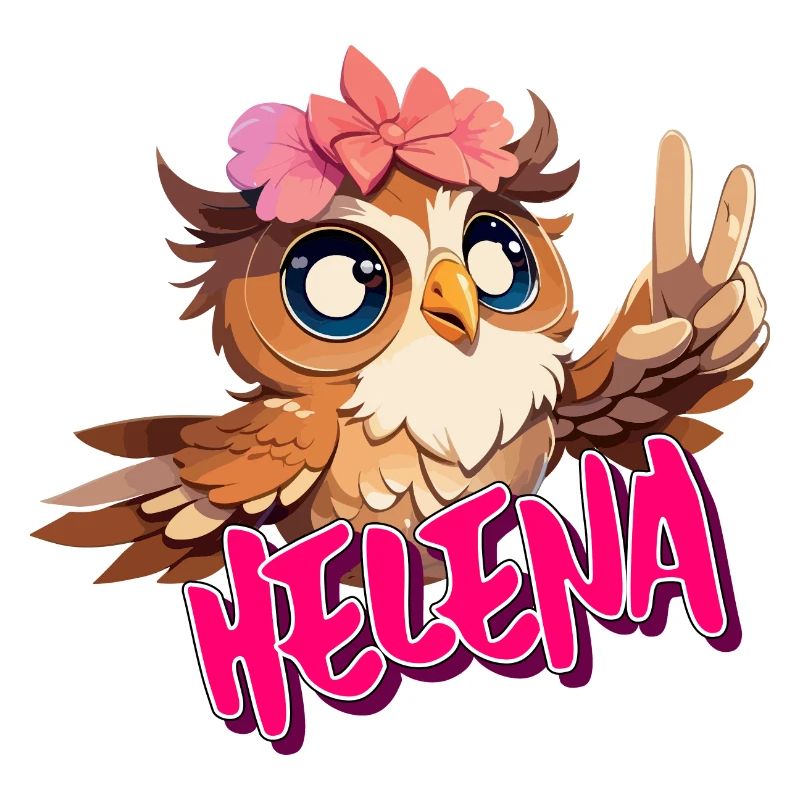 HELENA - Schöner Mädchen Name mit süßer EULE