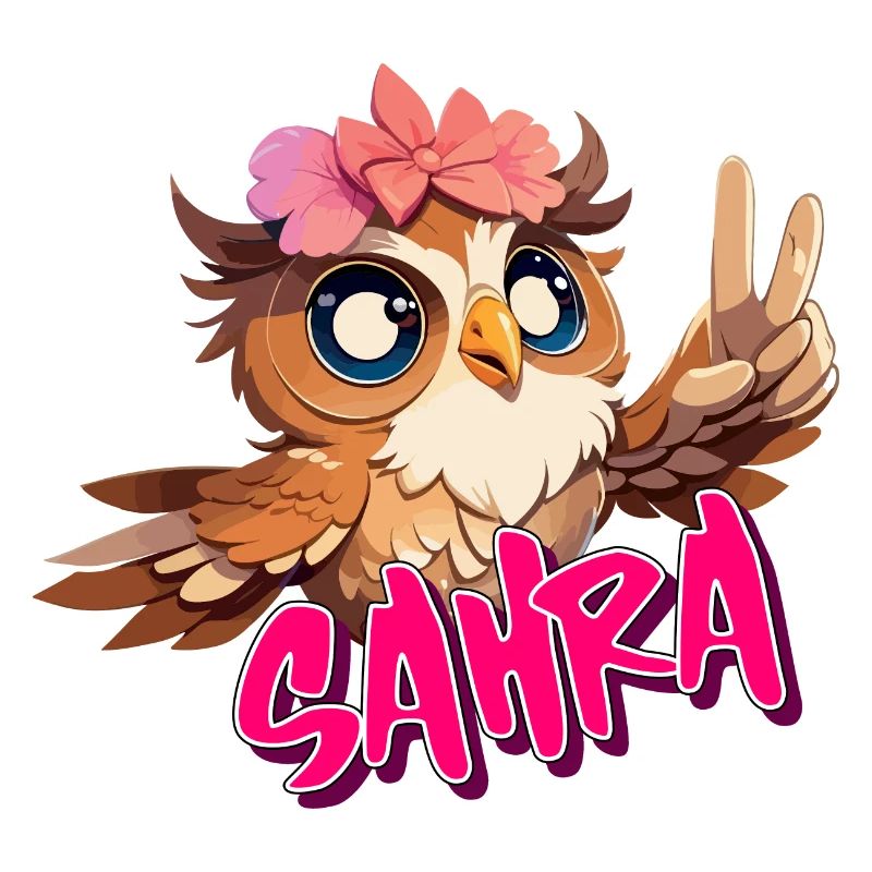 SAHRA - Schöner Mädchen Name mit süßer EULE