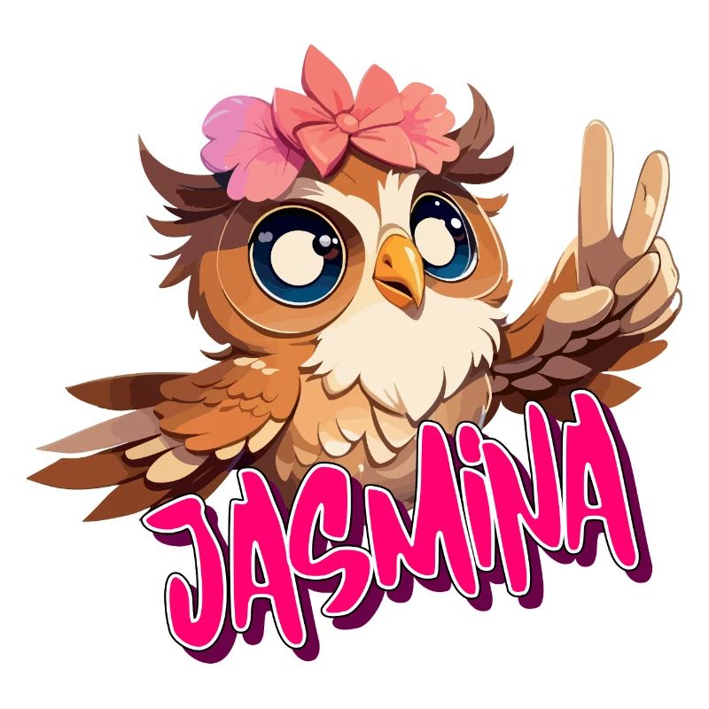JASMINA - Schöner Mädchen Name mit süßer EULE