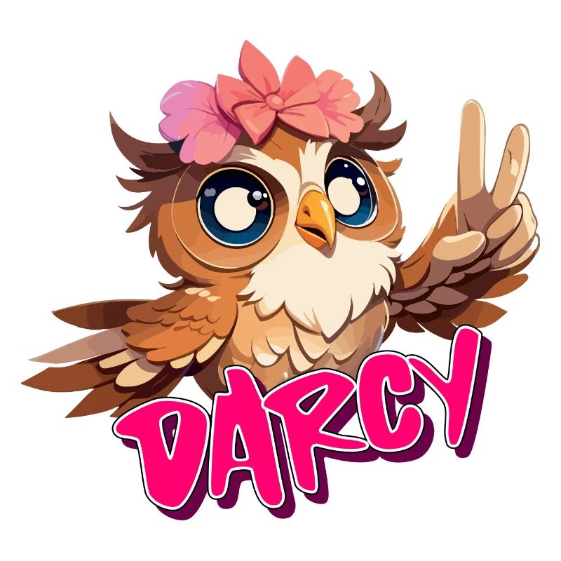DARCY - Schöner Mädchen Name mit süßer EULE
