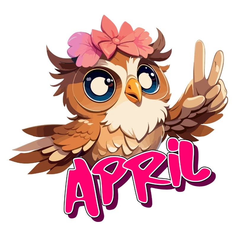 APRIL - Schöner Mädchen Name mit süßer EULE