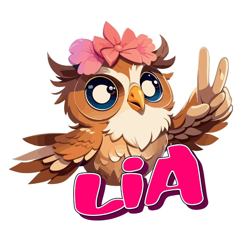 LIA - Schöner Mädchen Name mit süßer EULE