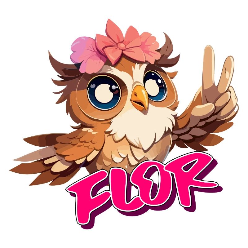 FLOR - Schöner Mädchen Name mit süßer EULE