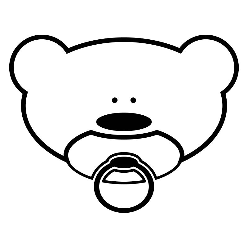 Funny teddy bear with pacifier