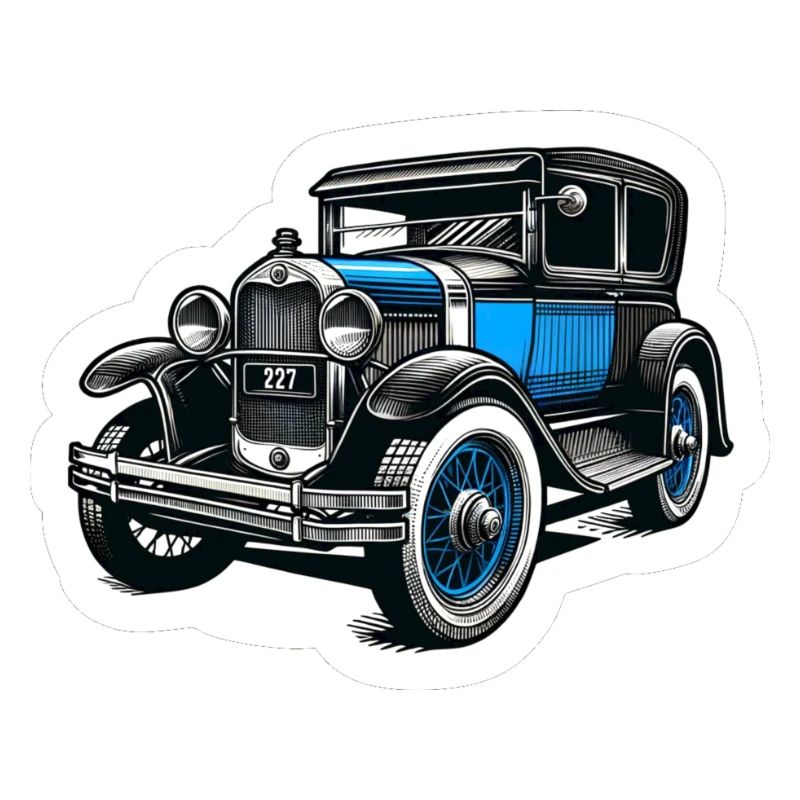 Alter blauer Oldtimer