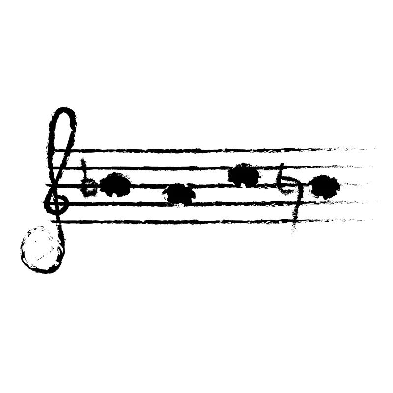 BACH als Noten (schwarz)