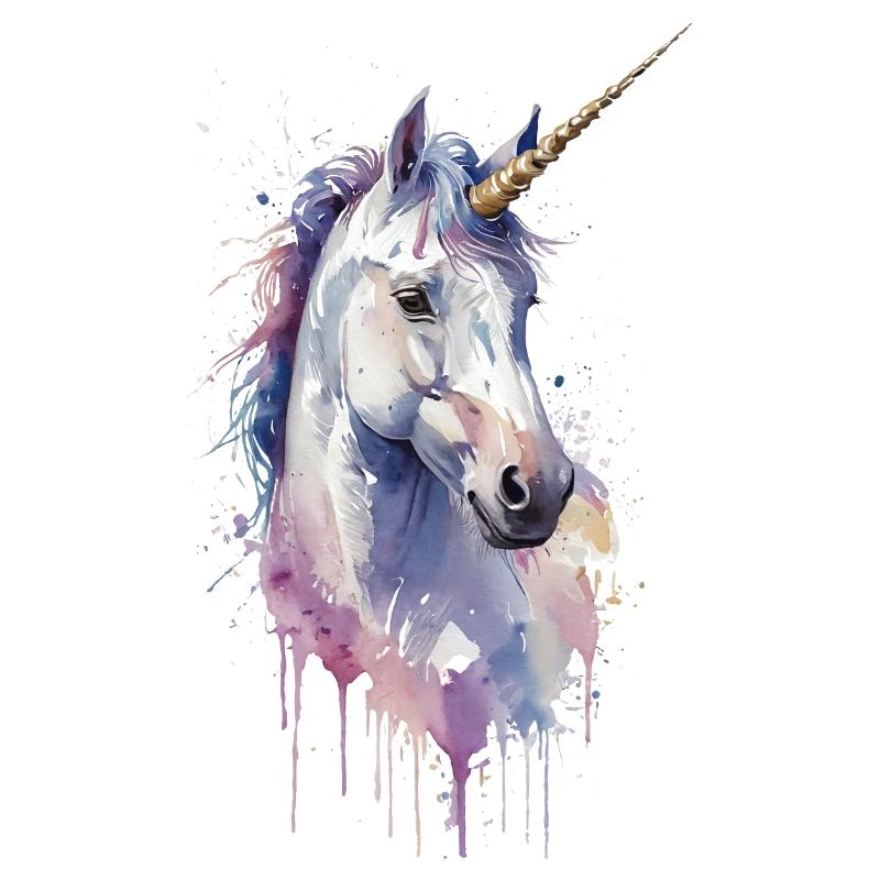 Ätherisches Einhorn - Aquarell