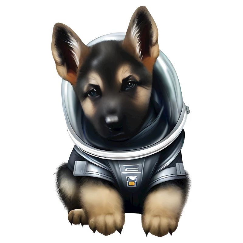 German Shepherd Astronaut