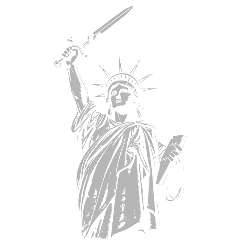 Sic Semper Tyrannis, Statue de la Liberté avec épée