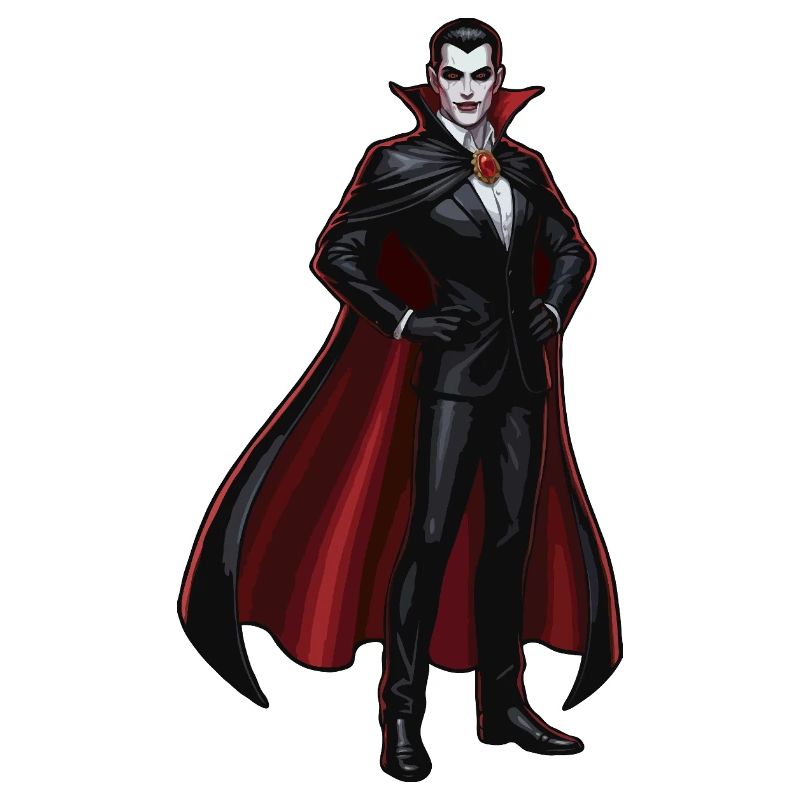 Dracula-Stil Frost mit rotem Cape-Cosplay