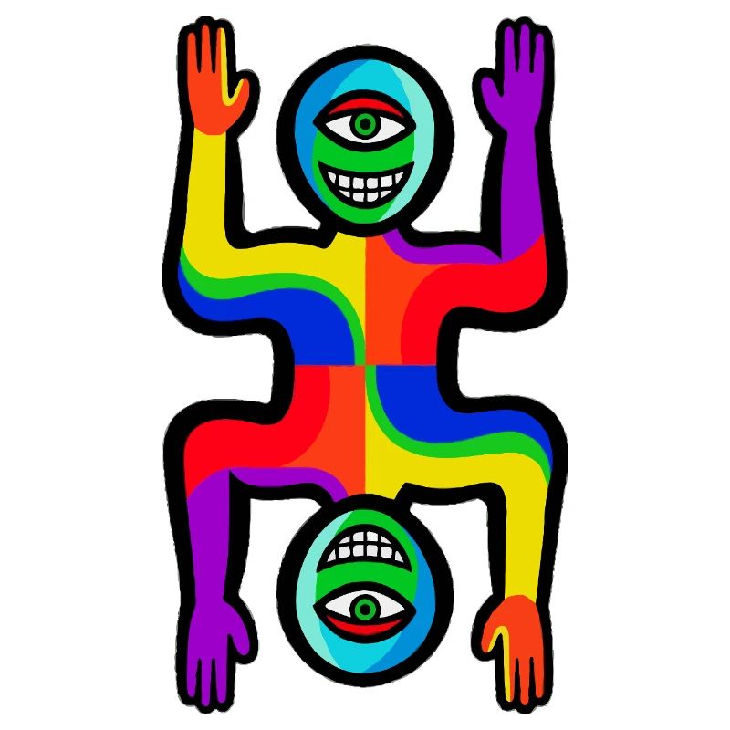 Regenbogen-Zwei-Gesichter-Figur