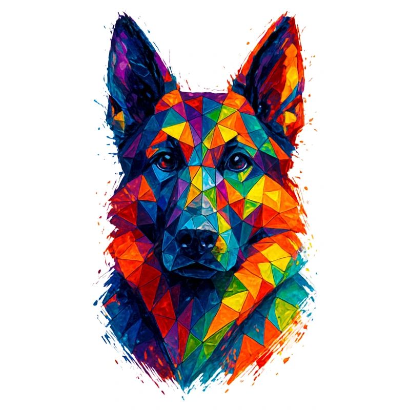 German Shepherd Geometric Art