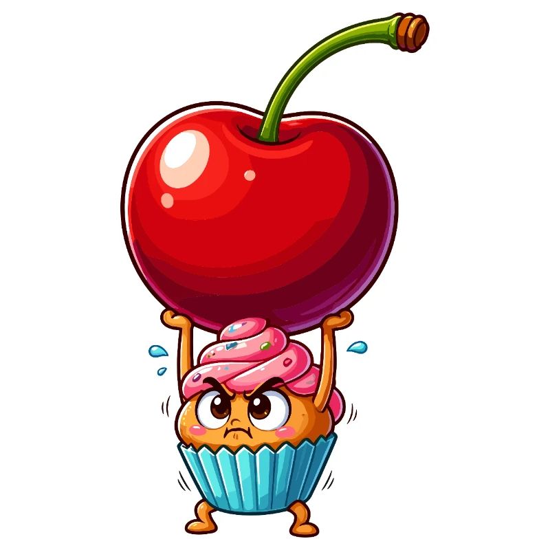 Kirsche Kraft Cupcake Held