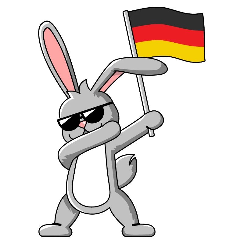 Dabbing Rabbit with German flag