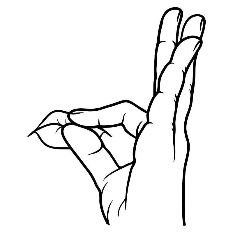 Geste de la main louange baiser bouche