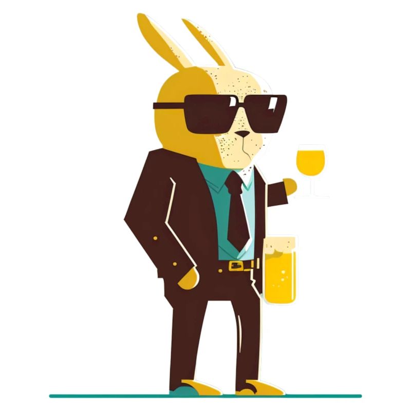 Cooler Osterhase mit Bier