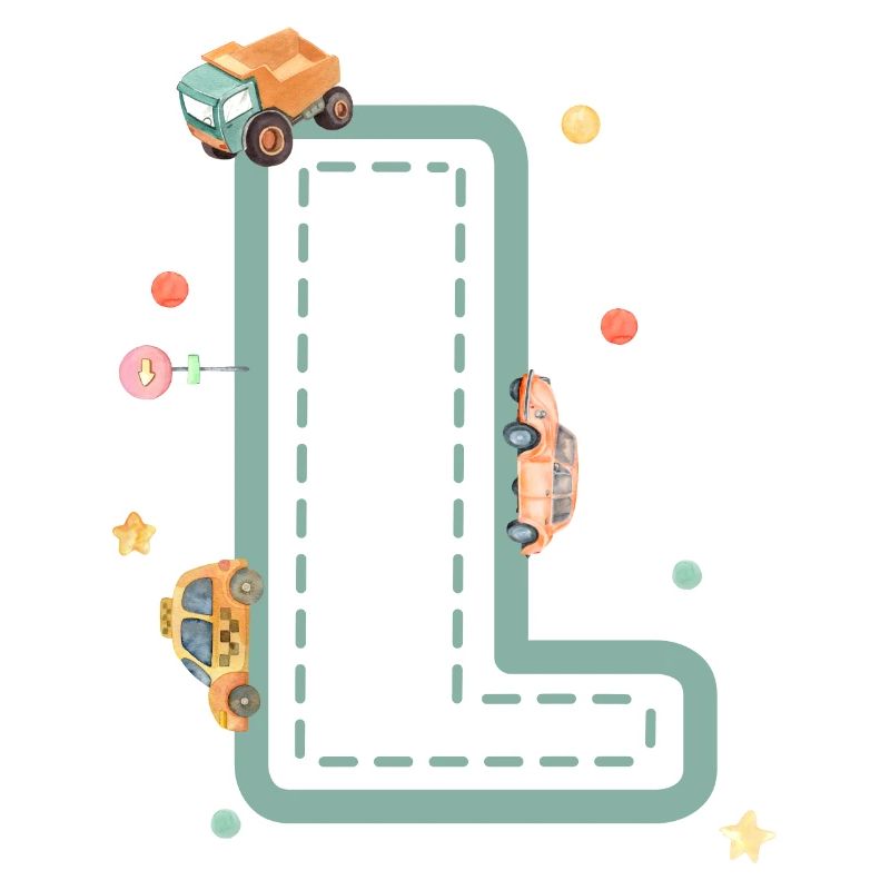 Letter l vehicle - personalized child gift