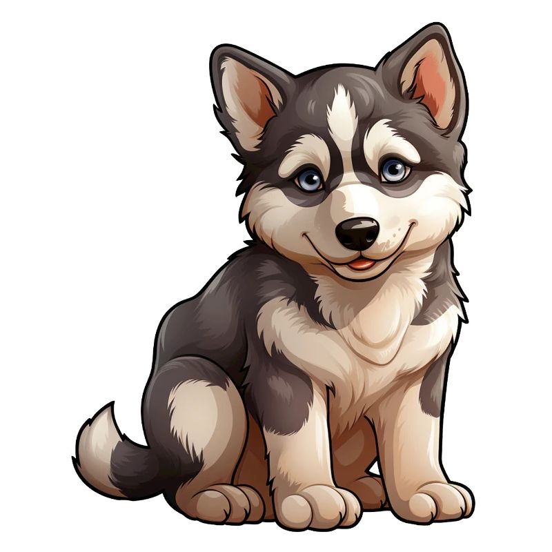 Kleiner silbener Husky