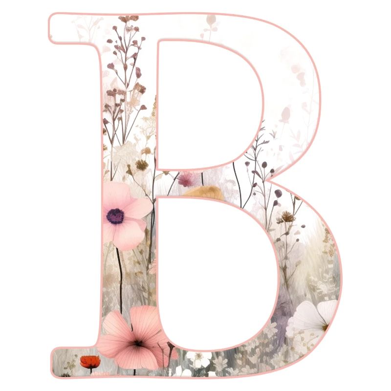 Personalisierbar Monogramm B Blumenmuster