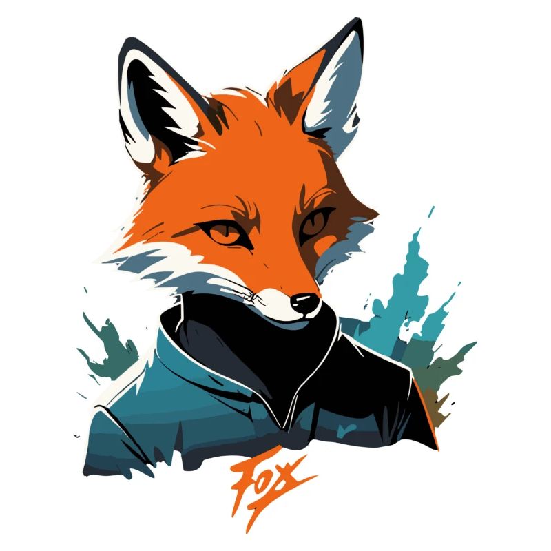 Fox Cartoon Cool Bunt mit Pullover Agent