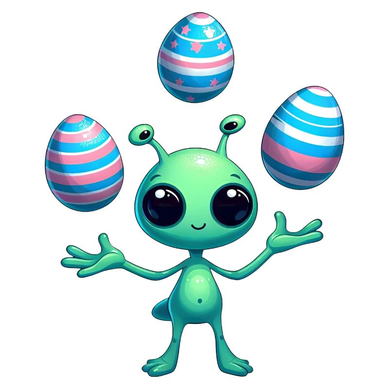 Ostern mit Alien: Eier-Jonglage