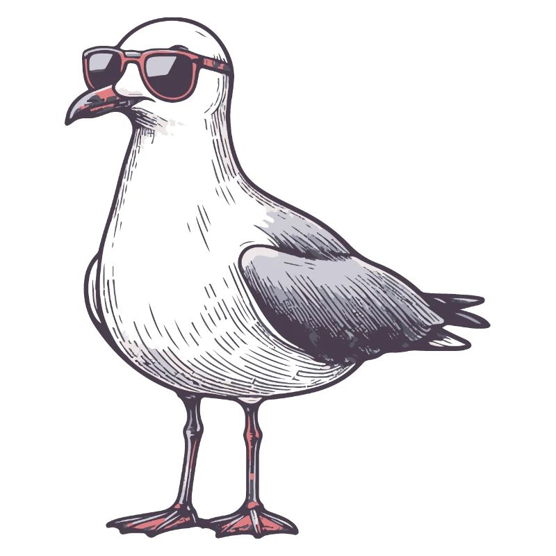 coole möwe mit sonnenbrille
