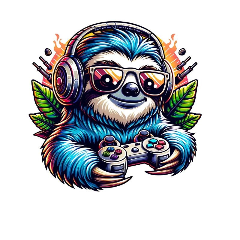 Funny Gamer Sloth Nerd Design