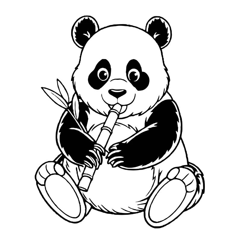 Panda der Bambus isst