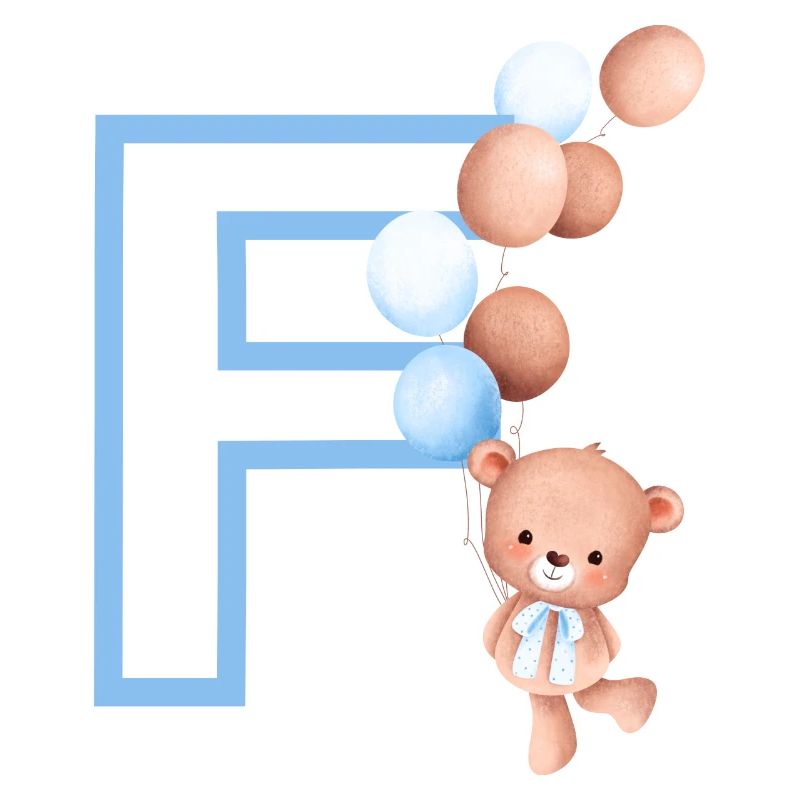 Buchstabe f blauer Bär