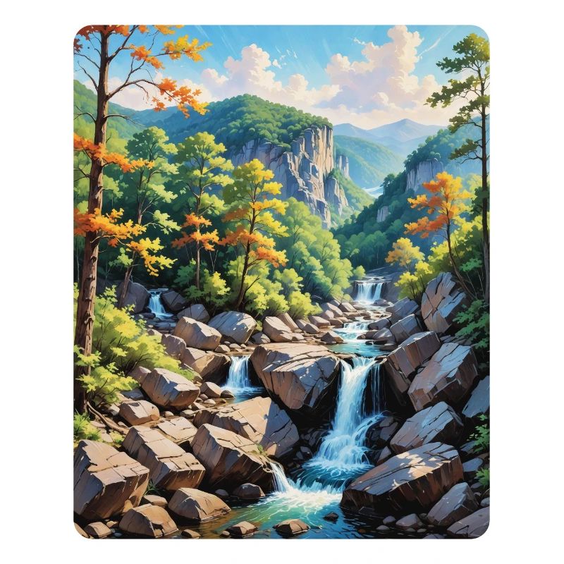 Ruhige Berg-Wasserfall-Landschaft