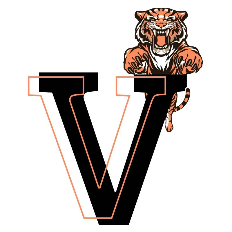 Letter v tiger - gift idea