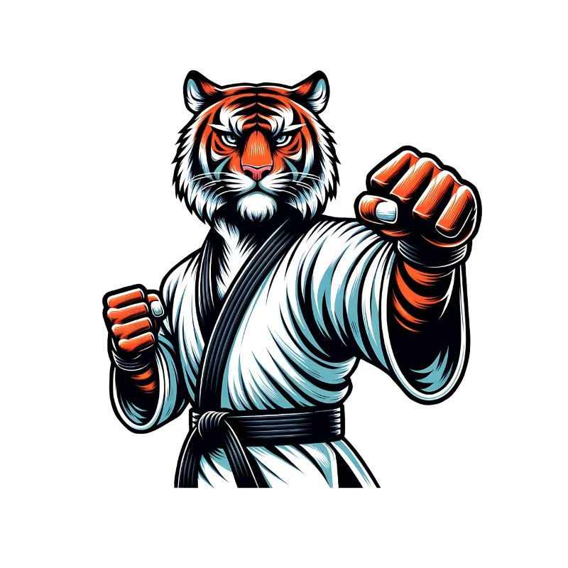 Karate Tiger Im Kampfmodus