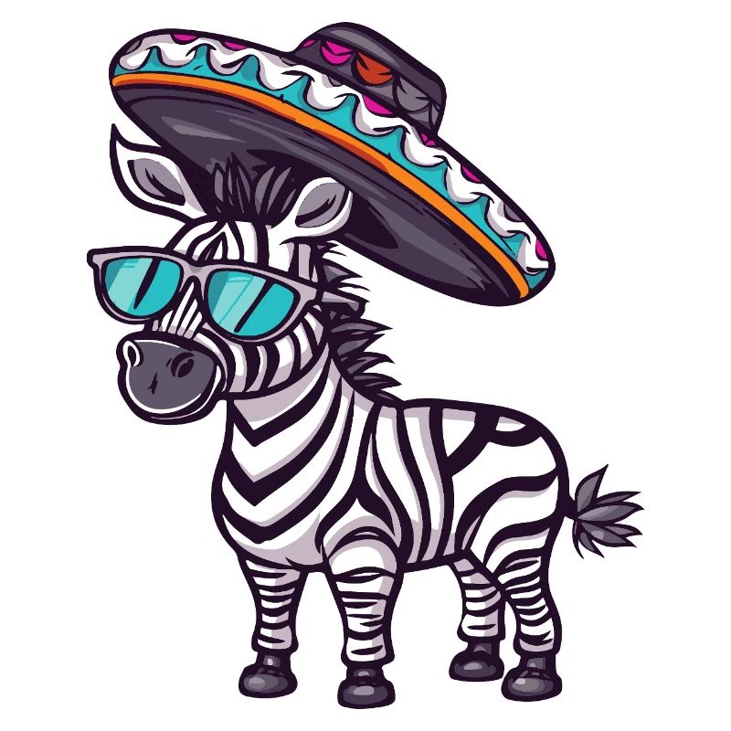 Zebra Comic Funny Sombrero