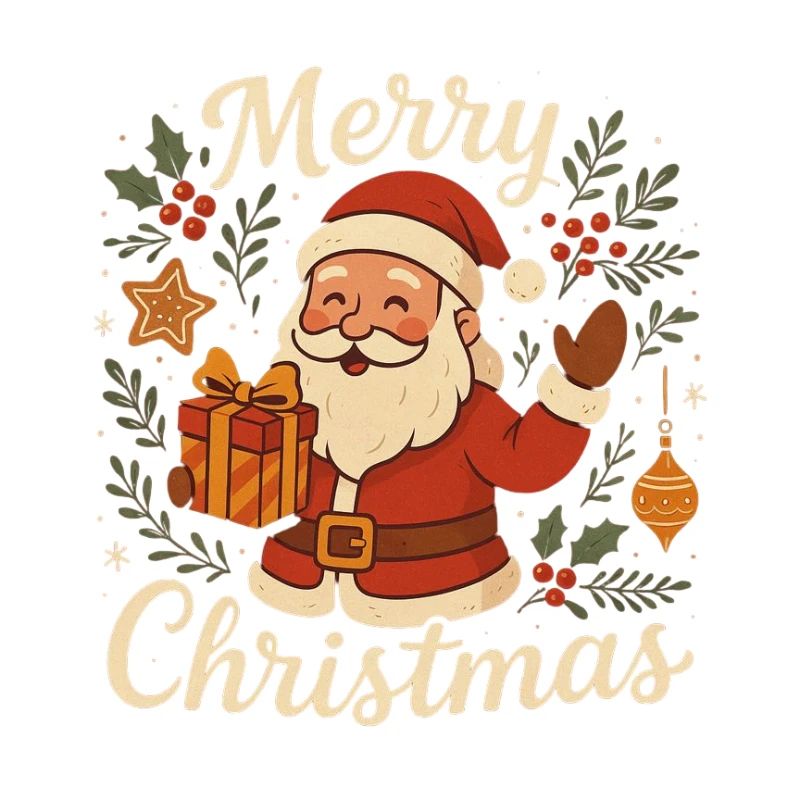 Frohe Weihnachtsmann-Geschenk-Illustration