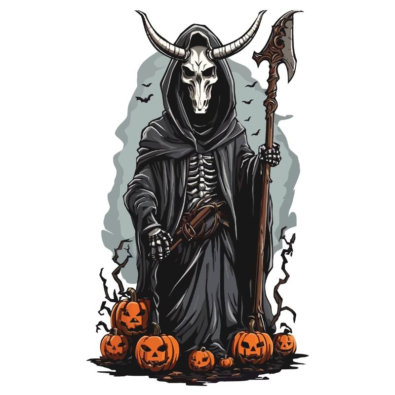 Sensenmann Halloween Dämonischer Druide Design
