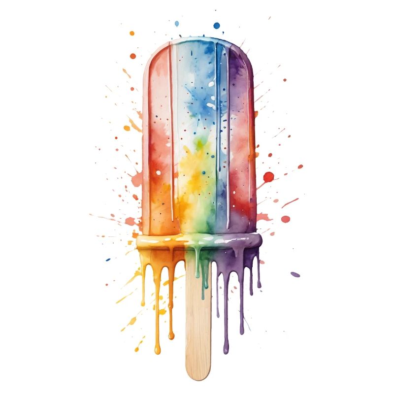 Regenbogen-Eis am Stiel mit Sommerspaß