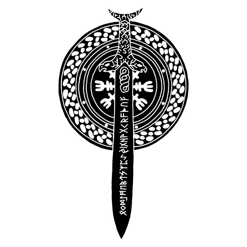 Viking sword and shield (black)